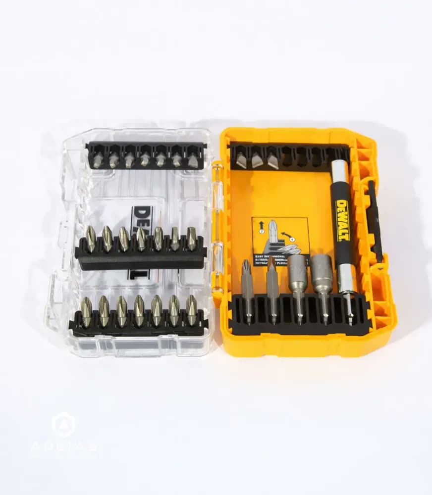 Jogo de Bits com Maleta Dewalt, Modelo DW2162, Ideal para Furadeiras e Parafusadeiras, com 29 Peças