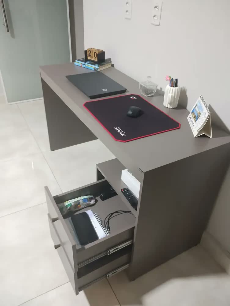 foto de Mesa De Escritório 2 Gavetas Funzionale Belmax