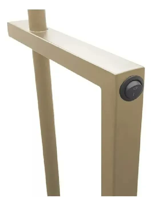Abajur De Chão Pedestal Ferro Pé Madeira Mdf Casa Detalhe