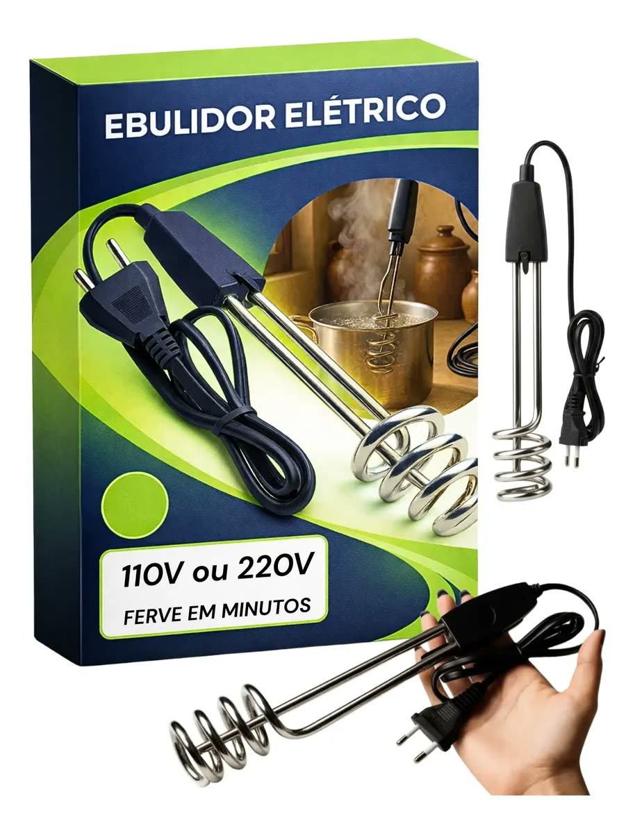 Ebulidor Elétrico Rabo Quente 1000w Aquecedor Rápido Água