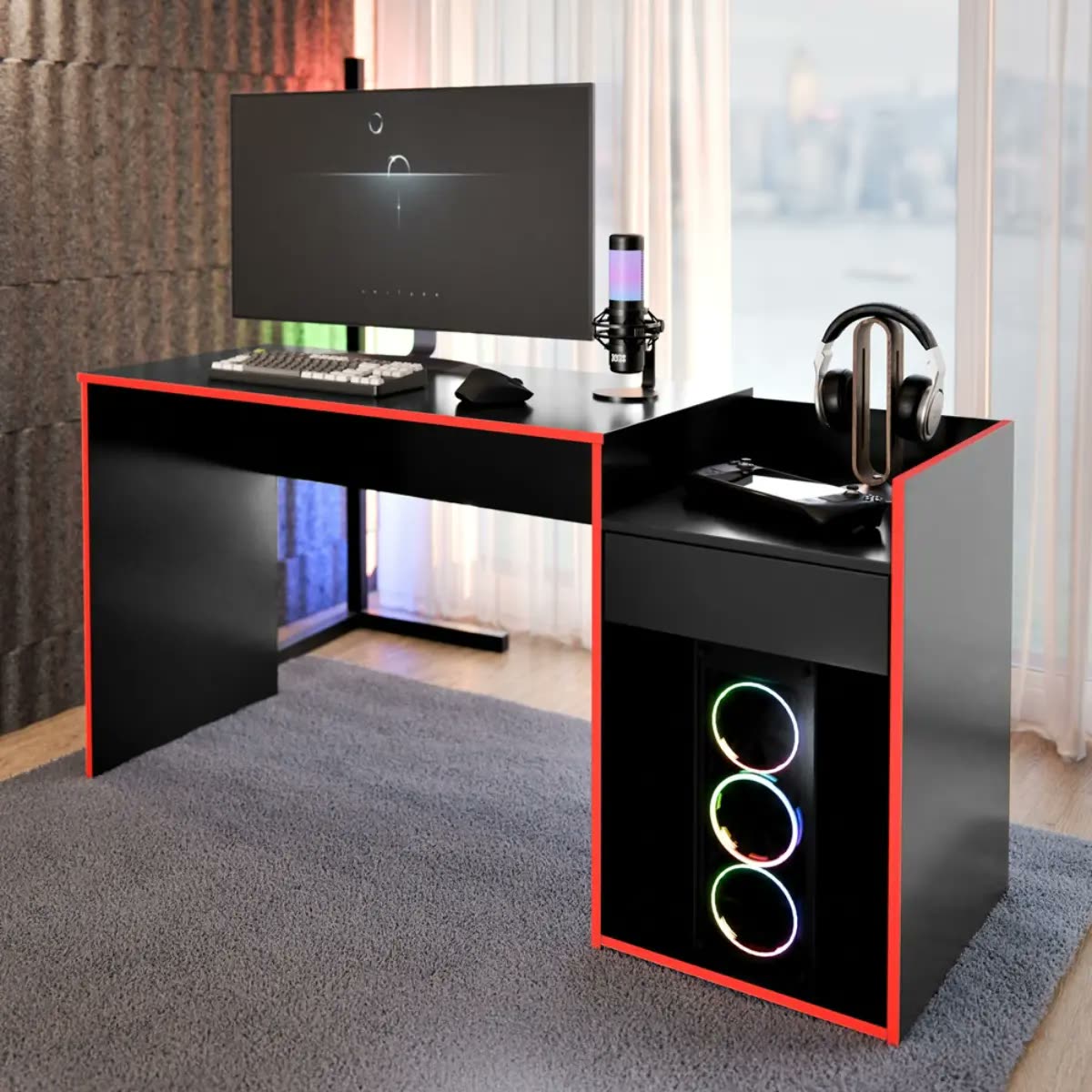 Mesa Computador Gamer Canto Escrivaninha Office Para Estudo