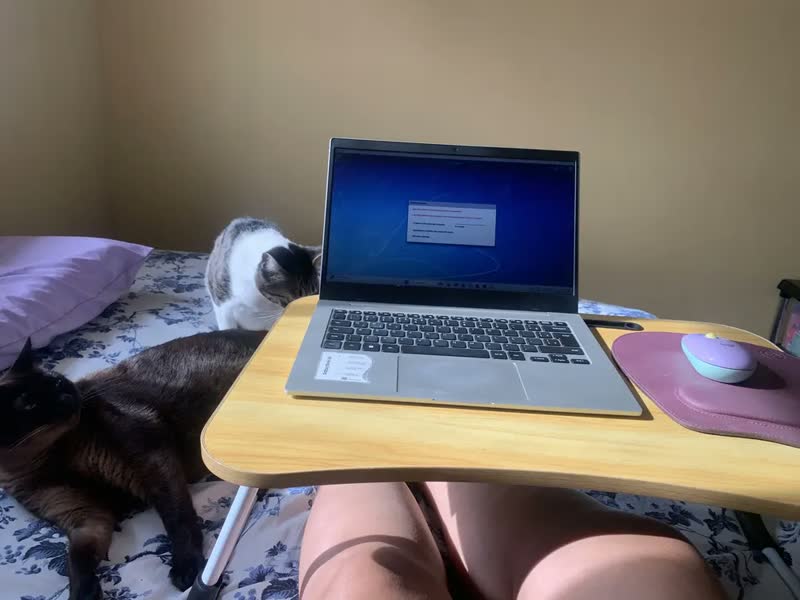 foto de Mesa Suporte Para Notebook Com Gaveta Portátil Dobrável Mdf