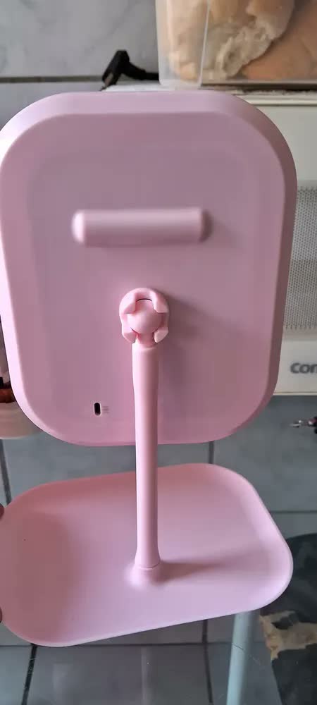 foto de Espelho De Mesa Led Touch - Rosa / Branco