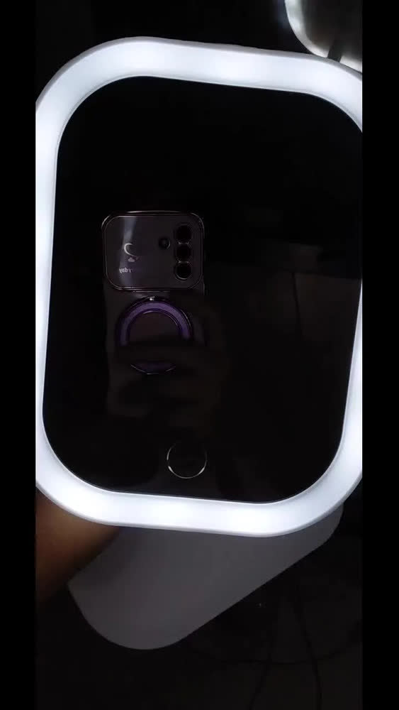 foto de Espelho De Mesa Led Touch - Rosa / Branco
