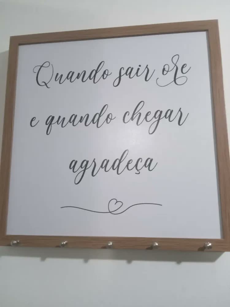 foto de Quadro Caixa De Luz Resina 43x43 Quando Sair Ore Porta Chave
