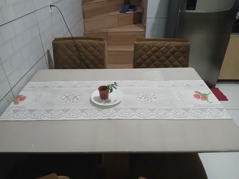 foto de Mesa De Jantar 120x80 Tampo Em Mdf Com Vidro Para Sala E Cozinha Idea Para 4 Cadeiras