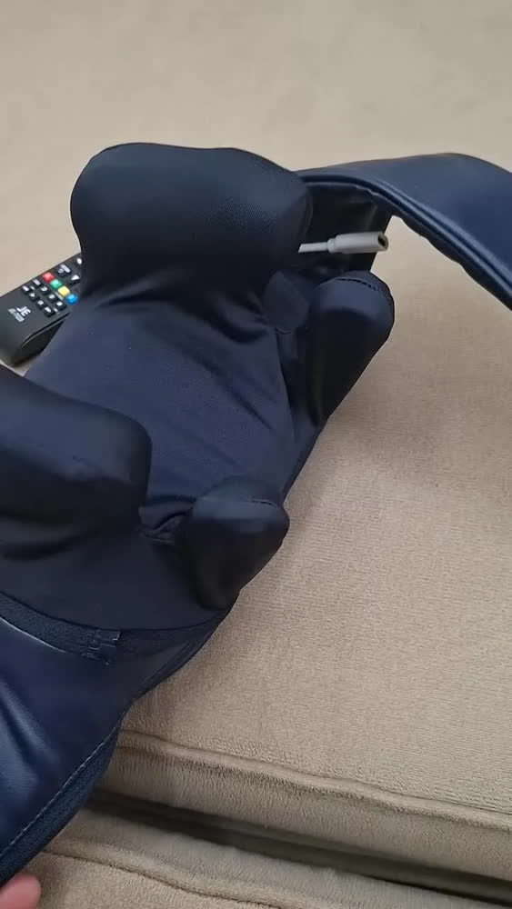 foto de Massageador de Pescoço Elétrico Shiatsu Sem Fio 6d - Relaxmedic Cor Azul-marinho