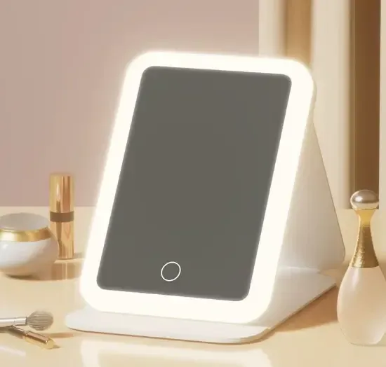 Espelho Para Maquiagem Com Luz Led Portátil Recarregável