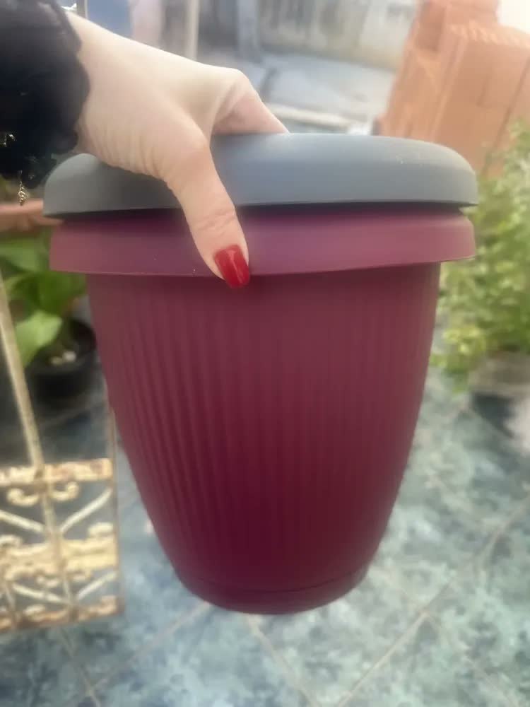 foto de Vaso Planta 8l  Com Prato Decorativo Grande Anti Dengue
