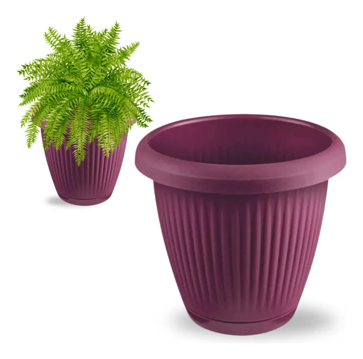 Vaso Planta 8l  Com Prato Decorativo Grande Anti Dengue