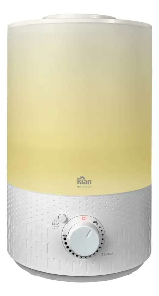 Umidificador Ultrassônico Kian Branco Com Luz Noturna