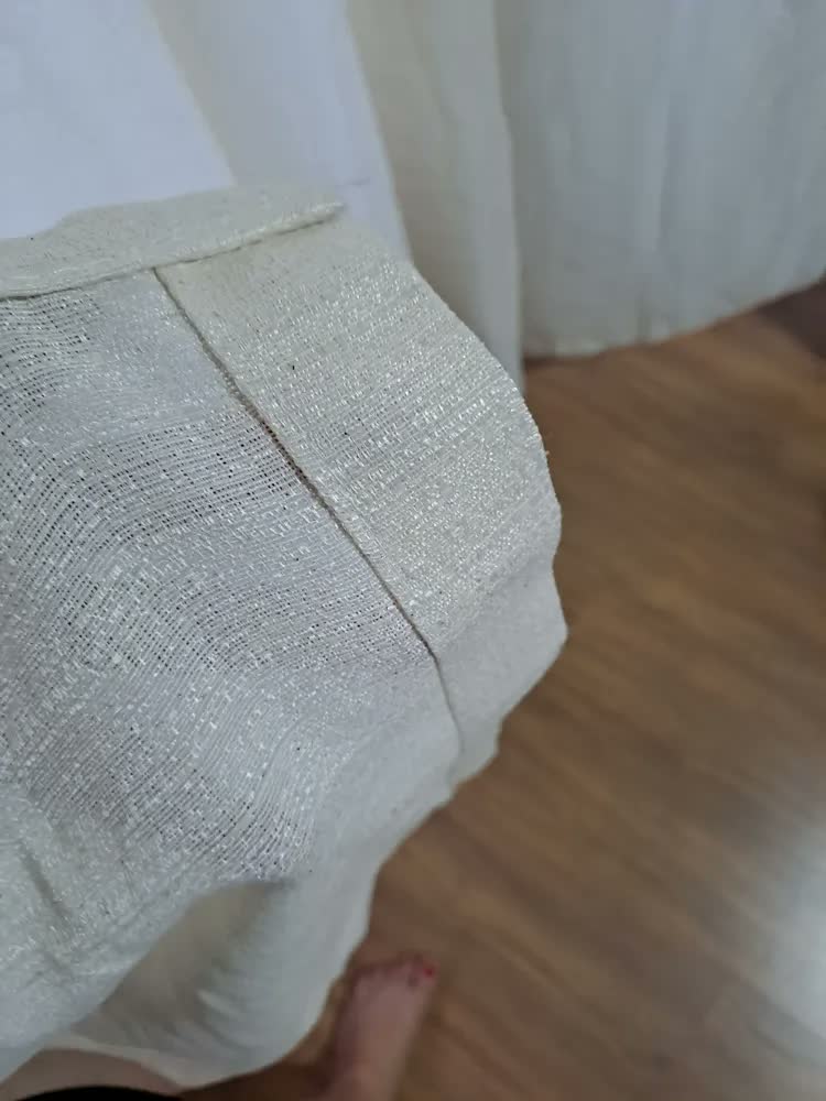 foto de Cortina Tecido Linho Cru Rustico Longa 4,00 X 2,50 Altura