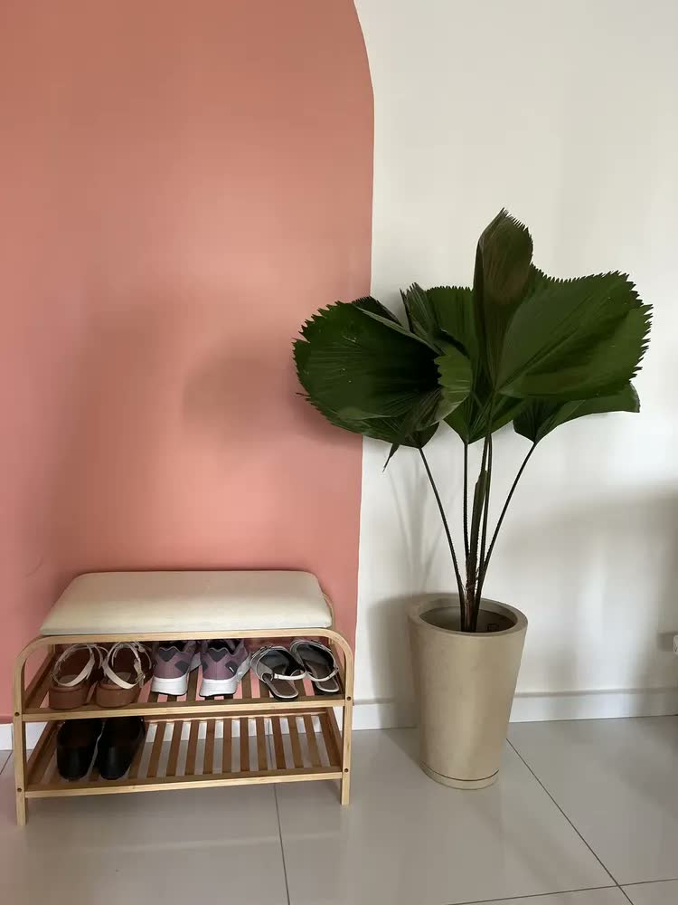 foto de Sapateira Bambu Banco Estofado 70cm 2 Andares, Heimon