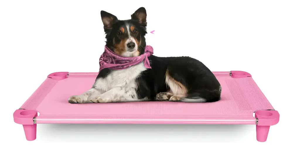 Cama Suspensa Pet Grande Acrimet 101x61 Rosa Impermeável Lavável