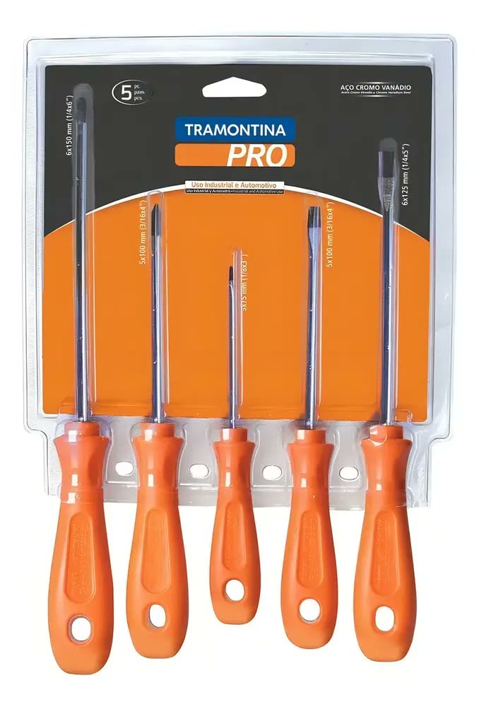 Jogo De Chave De Fenda/phillips 5 Pçs Tramontina Pro
