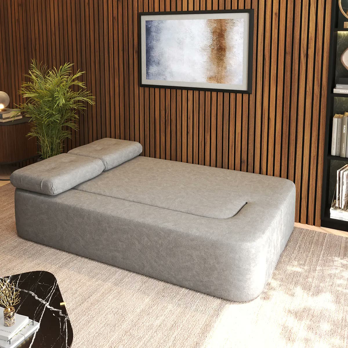 foto de Sofá Cama Reclinável 2 Lugares Espumática Vistra