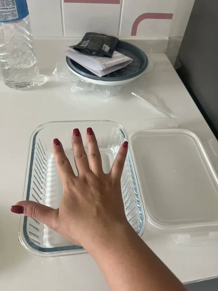 foto de Kit Potes De Vidro Hermético 3 Pçs 1 Litro Marmita Haüskraft Transparente