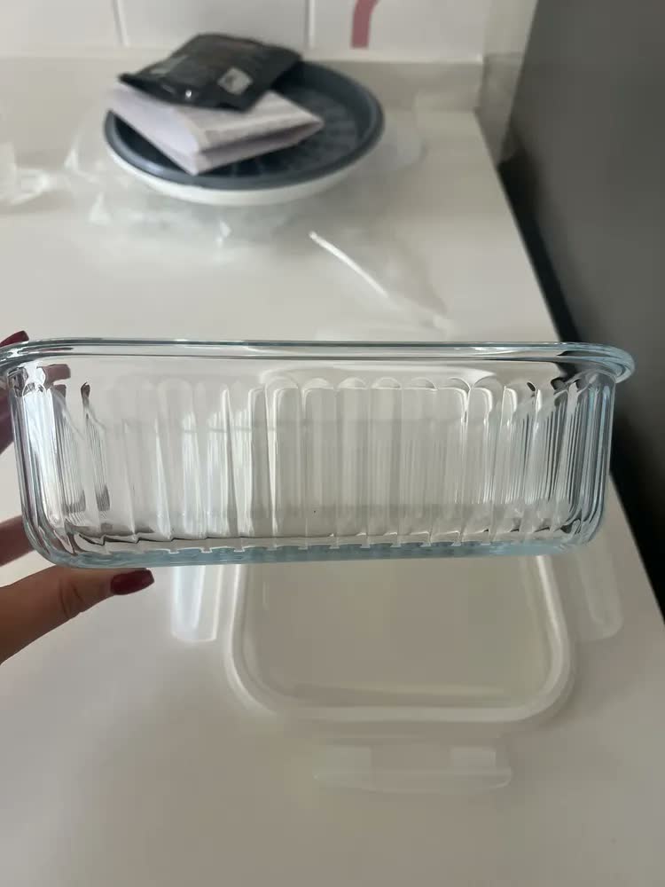 foto de Kit Potes De Vidro Hermético 3 Pçs 1 Litro Marmita Haüskraft Transparente