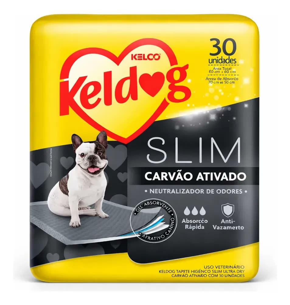 foto de Tapete Higiênico Keldog SLIM com Carvão Ativado, 30 Unidades, para Cachorros