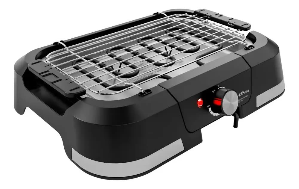 Churrasqueira Elétrica Britânia 1500w Menos Fumaça Bcq10a Cor Preto