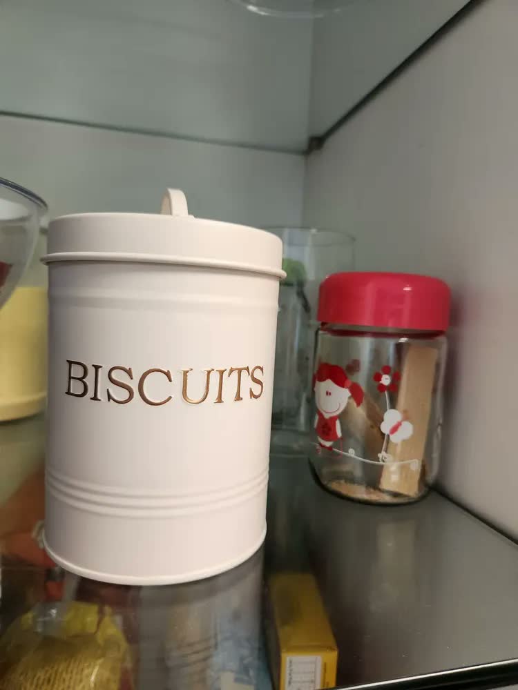 foto de Porta Biscoitos Hermético Aço Inoxidável Preto 1.5L com Tampa