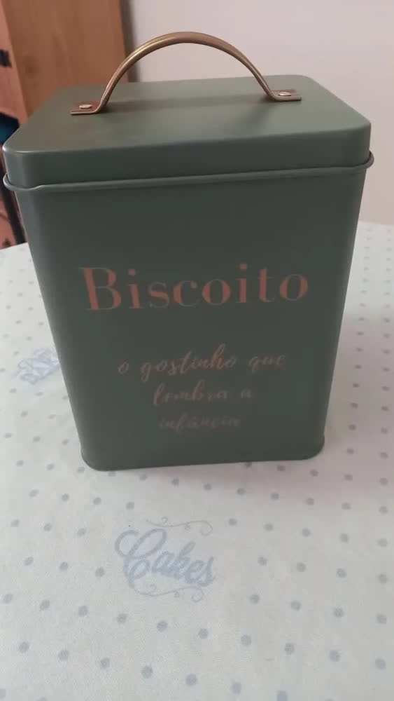 foto de Porta Biscoitos Hermético Aço Inoxidável Preto 1.5L com Tampa