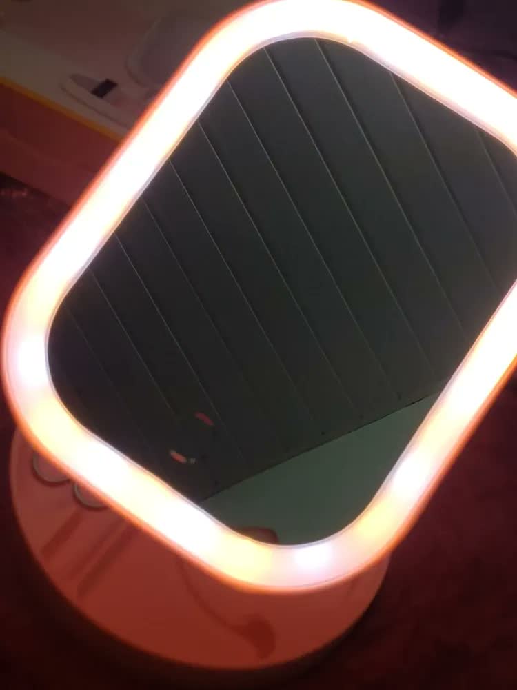 foto de Espelho Led Touch 3 Luzes Com Brilho Ajustável Recarregável