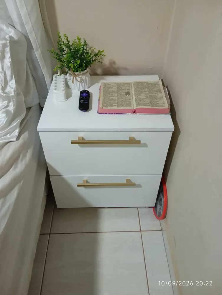 foto de 2 Mesas De Cabeceira Moderna 50cm 2 Gav Criado Lateral Cama