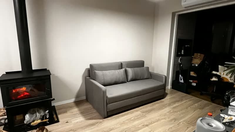 foto de Sofá-cama Herval Queen Aurora, 3 Lugares, Linho Cinza