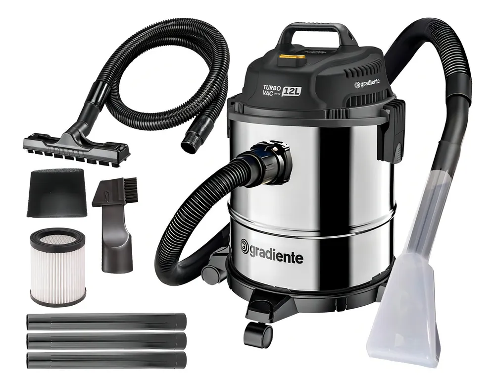 foto de Aspirador De Pó E Água Inox Multiuso Soprador Com Bico Extratora 12l 1200w Turbo Vac Pgac120 Gradiente