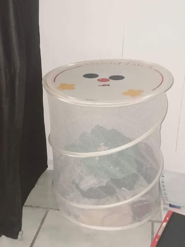 foto de Cesto Roupa Suja Bebe Brinquedo De Dobrável Multiuso