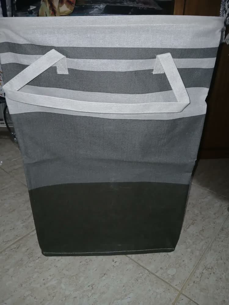 foto de Cesto De Roupa Suja Dobravel Banheiro Brinquedo 75 Litros Organizador Multiuso Cor Cinza Easy Decor