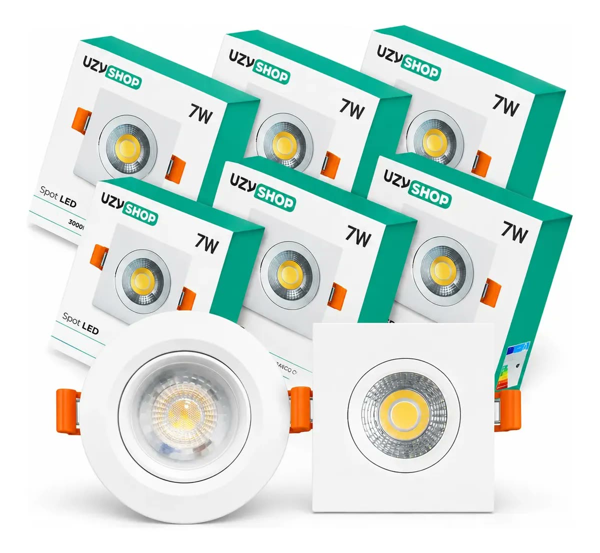 foto de Kit 10 Spots Led 7w Embutidos 3000k/6500k Branco Frio/quente