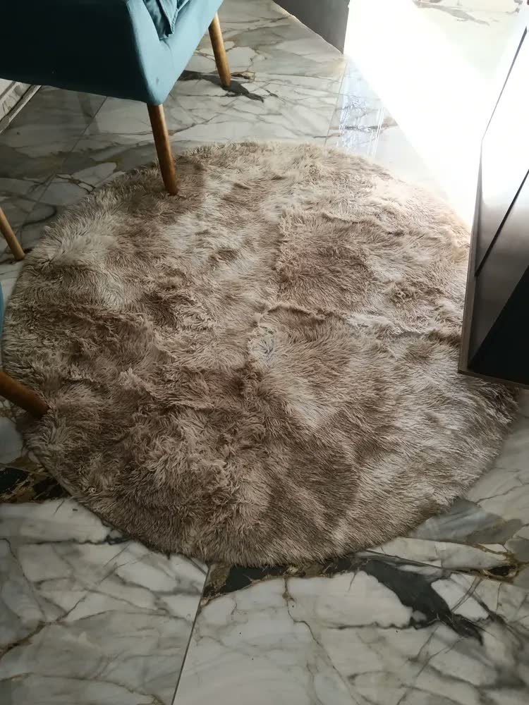 foto de Tapete Redondo 140 Cm Peludo Felpudo Macio Para Sala Quarto