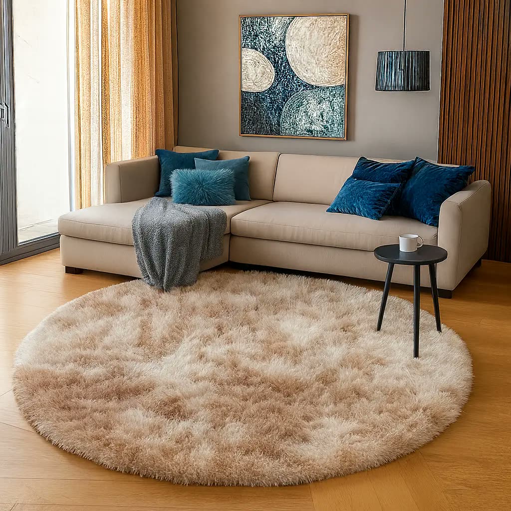 Tapete Redondo 140 Cm Peludo Felpudo Macio Para Sala Quarto