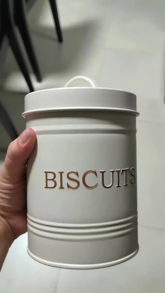 foto de Porta Biscoitos Hermético Mundiart Aço Inoxidável Estilo Retrô 1.5L