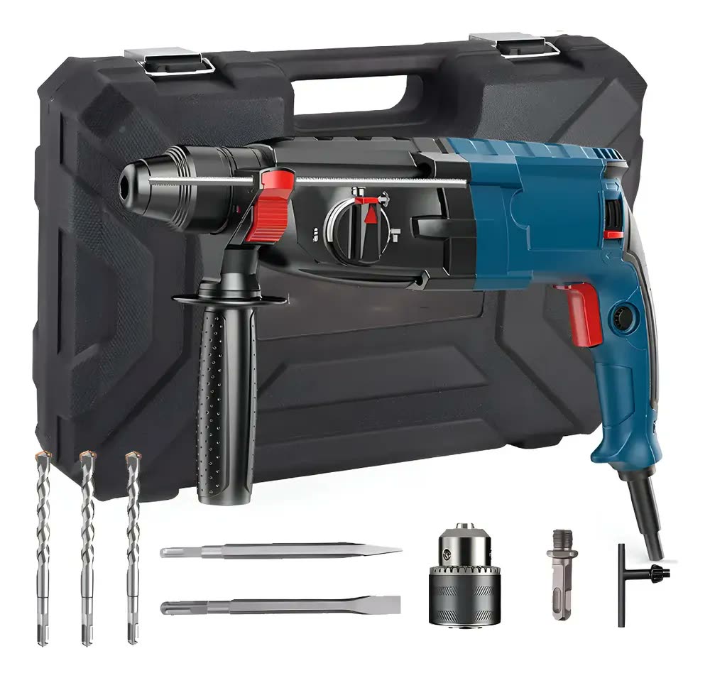 1200w Martelete Combinado Sds-plus Furadeira Impacto 3000rpm Profission Cor Azul