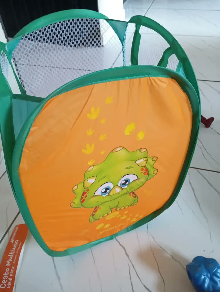 foto de Cesto Organizador Porta Treco Brinquedos Roupas Infantil