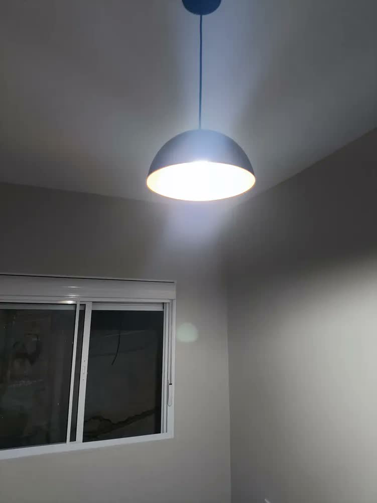 foto de Pendente Meia Lua 28cm Alumínio Preto Cobre LED Judaluz Bivolt