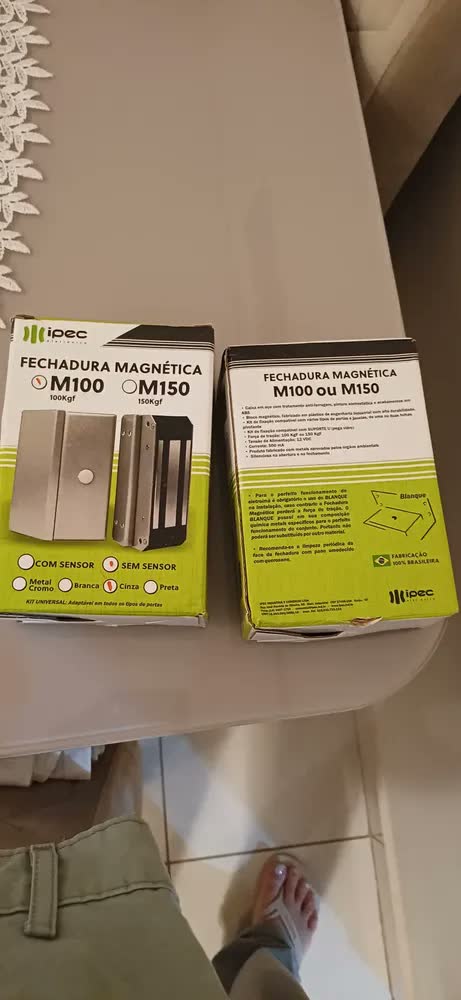 foto de Fechadura Eletroimã Ipec M100 Cinza Aço Antiferrugem