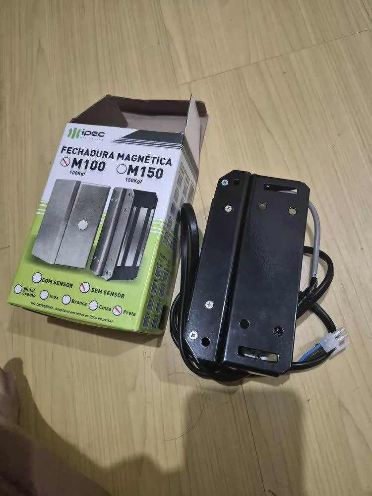 foto de Fechadura Eletroimã Ipec M100 Cinza Aço Antiferrugem