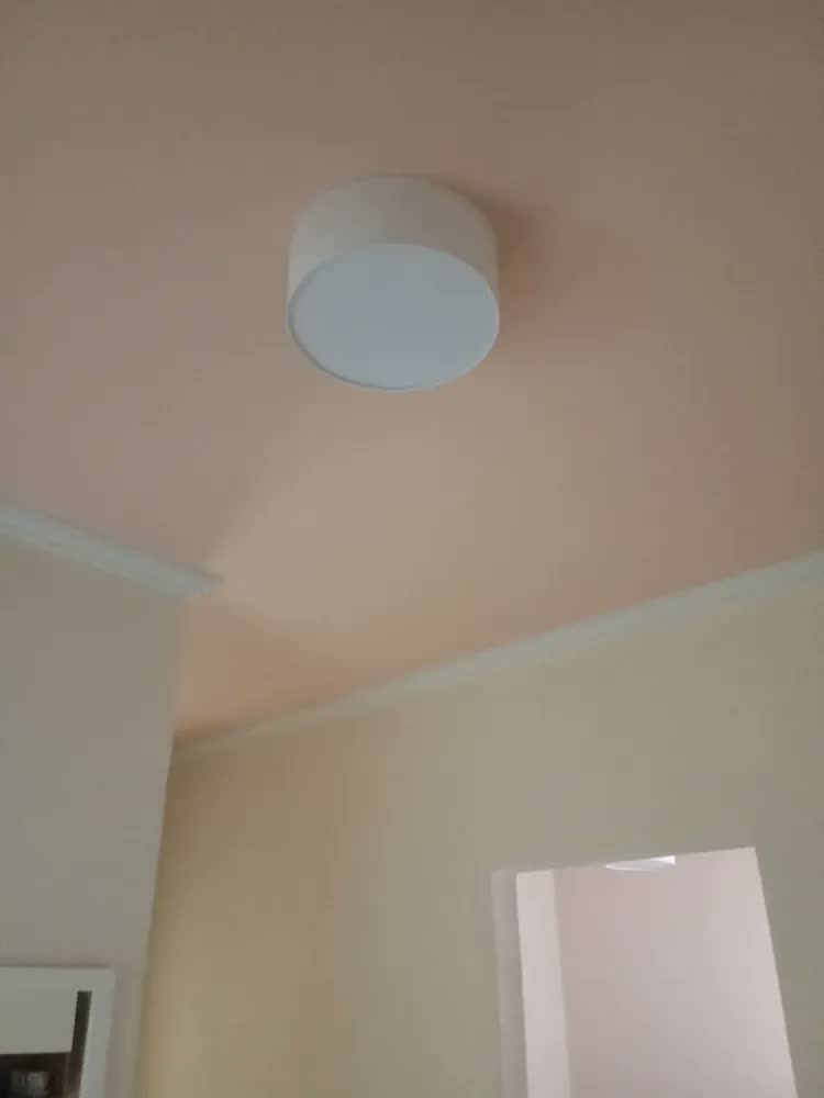 foto de Plafon Cilindrico Vivare Md-3010 Cúpula Tecido 30x12cm Estrutura Linho bege