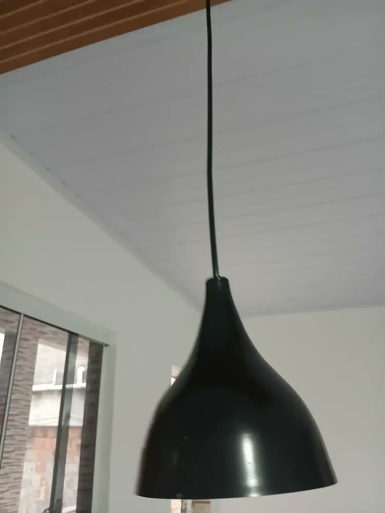 foto de Kit 3 Pendente Gotinha Luminária De Teto Cozinha, Balcão Estrutura Preto Com Cobre
