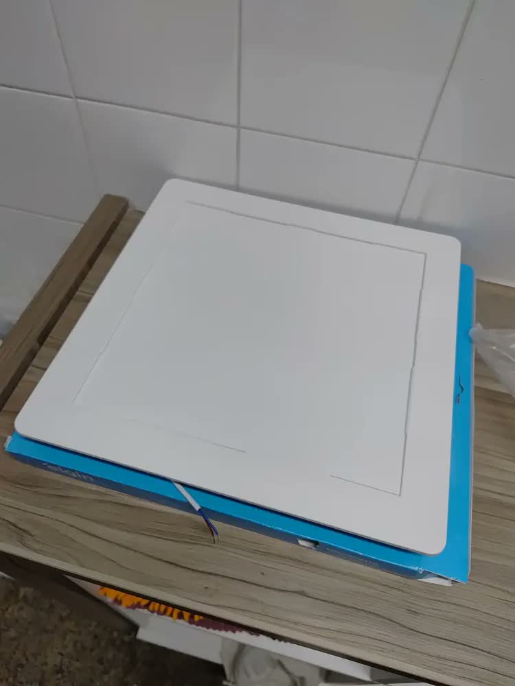 foto de Kit 2 Painel Plafon Led Sobrepor Quadrado 24w 6500k Elgin Estrutura Branco