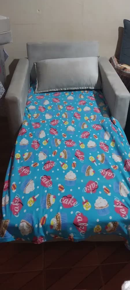 foto de Poltrona Cama Solteiro Assento Dobrável Sleep Combinar Cor Bege