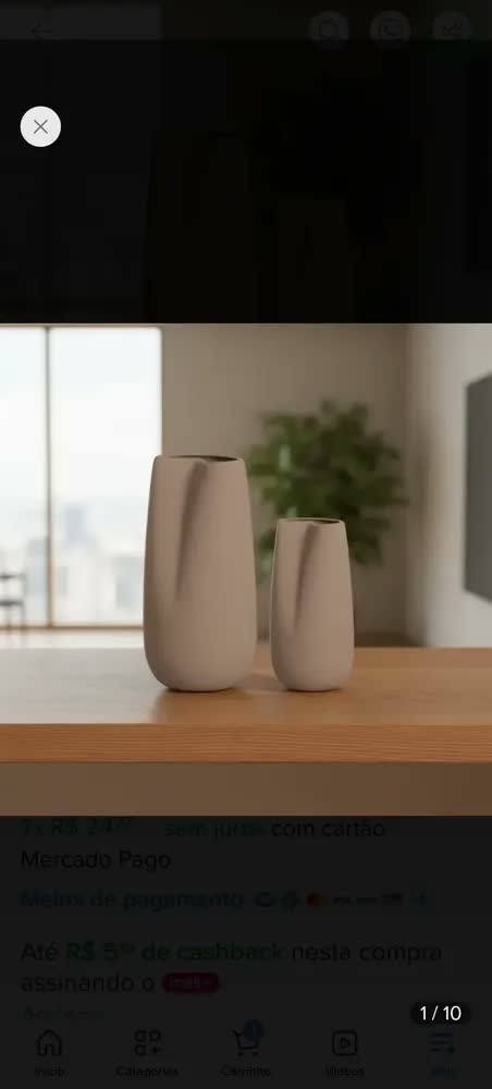 foto de Dupla Vasos Orgânicos Em Cerâmica Moderno E Minimalista
