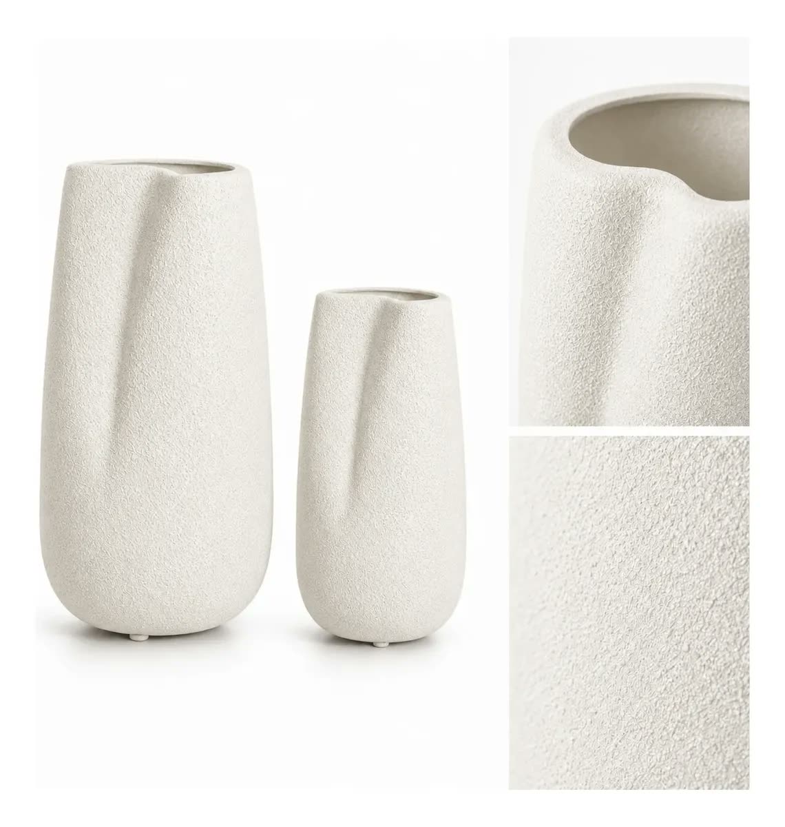 Dupla Vasos Orgânicos Em Cerâmica Moderno E Minimalista