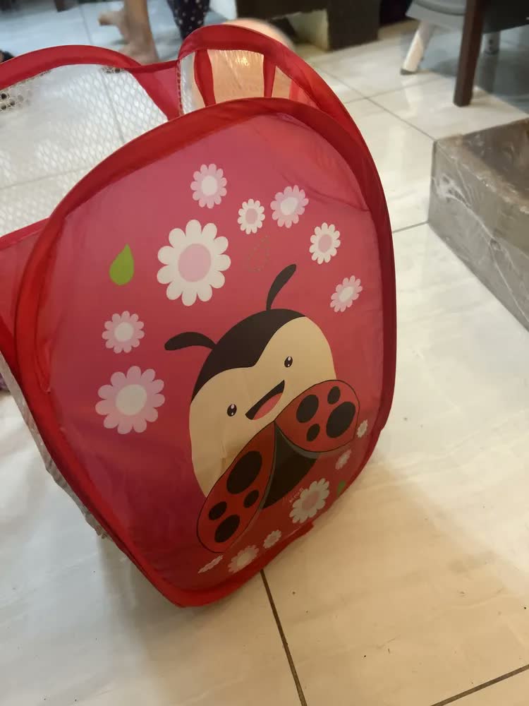foto de Cesto Organizador Dobrável Infantil BBC Lilás Unicórnio 31cm x 50cm