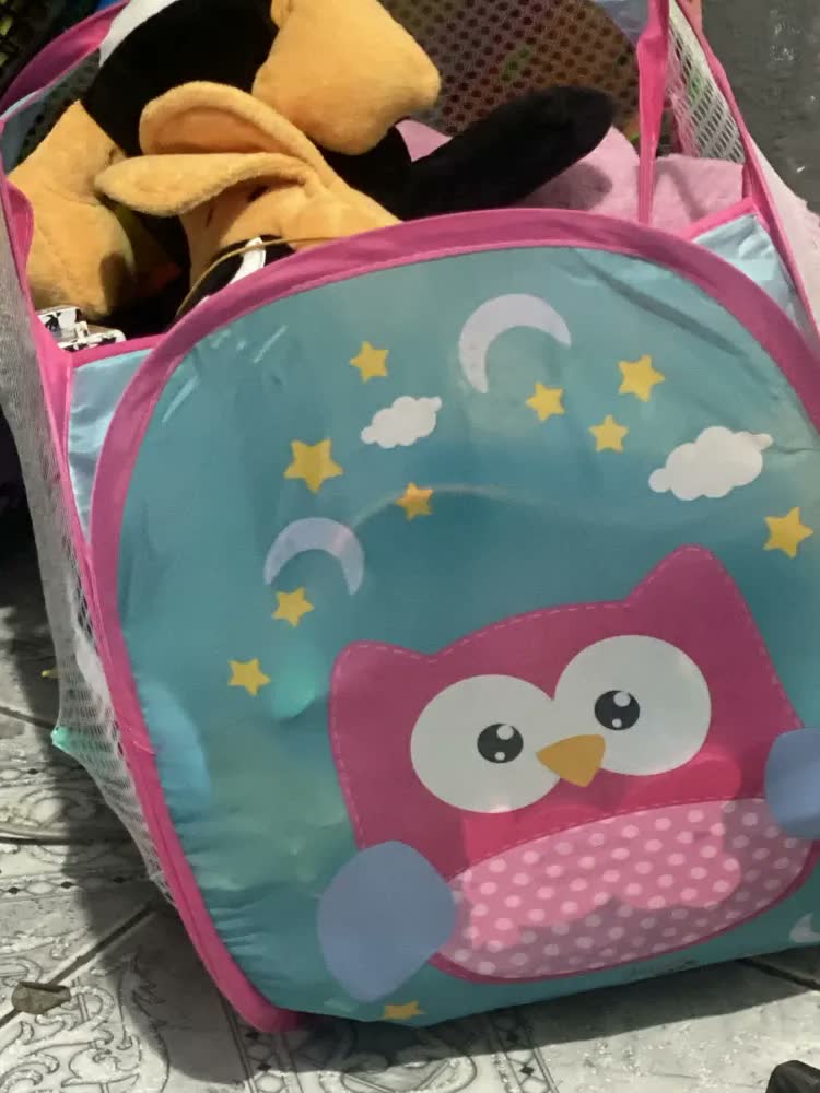 foto de Cesto Organizador Dobrável Infantil BBC Lilás Unicórnio 31cm x 50cm