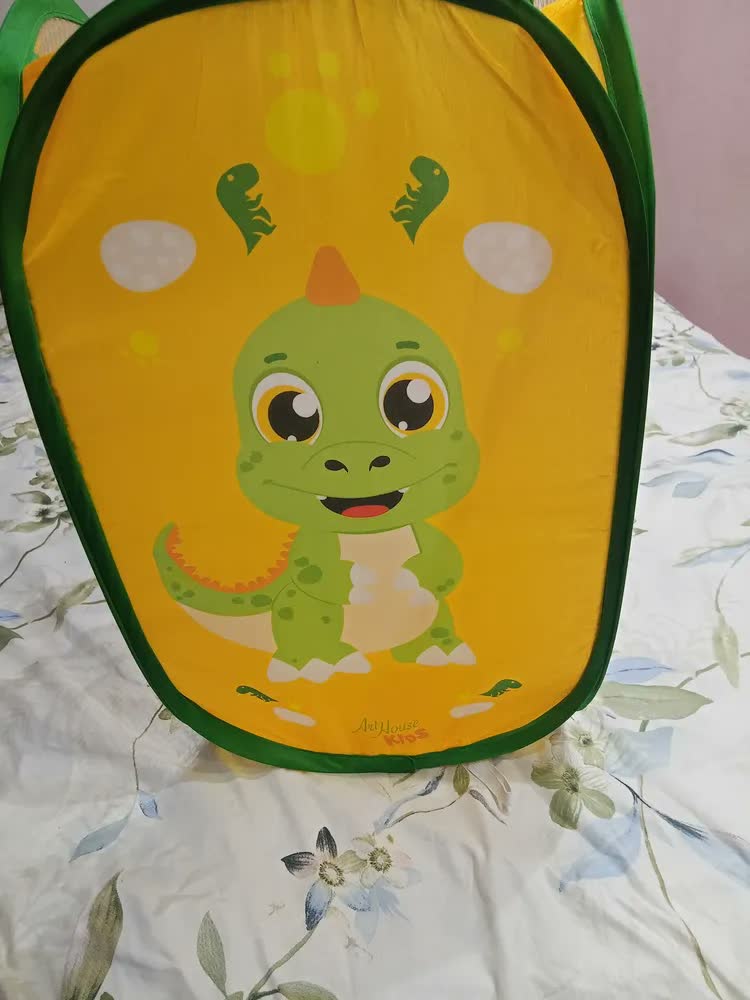 foto de Cesto Organizador Dobrável Infantil BBC Verde Dinossauro 31x50cm